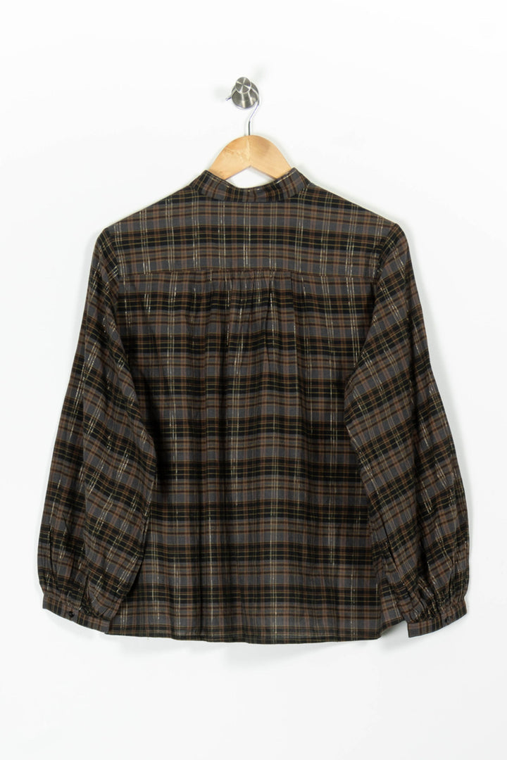 Chemise À Carreaux Marron et Noir - Taille S/36 de la marque Des petits hauts | PARAD96529 - Vendu par Paradigme - Image 4