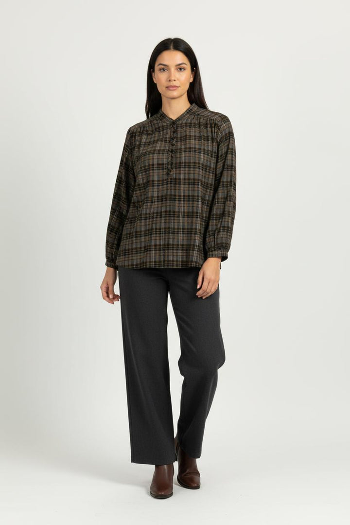 Chemise À Carreaux Marron et Noir - Taille S/36 de la marque Des petits hauts | PARAD96529 - Vendu par Paradigme - Image 1