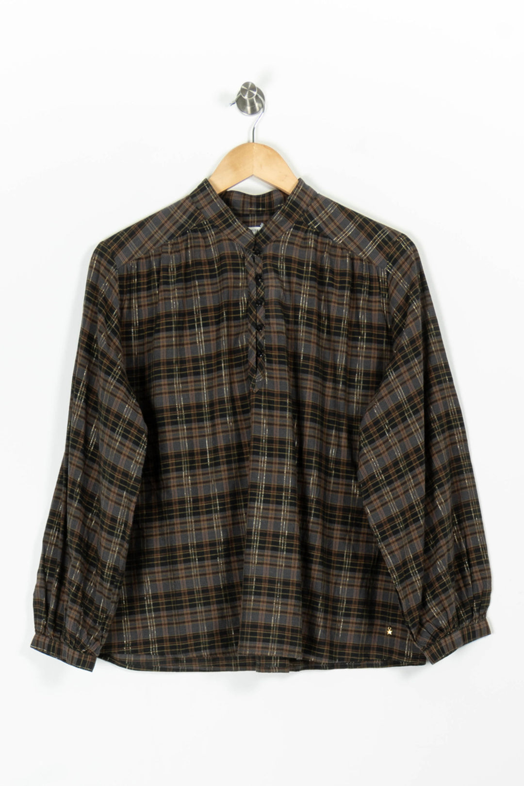 Chemise À Carreaux Marron et Noir - Taille S/36 de la marque Des petits hauts | PARAD96529 - Vendu par Paradigme - Image 2