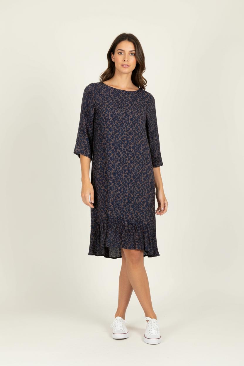 Robe Midi Bleu et Marron - Taille S/36 de la marque Sézane | PARAD96543 - Vendu par Paradigme - Image 1