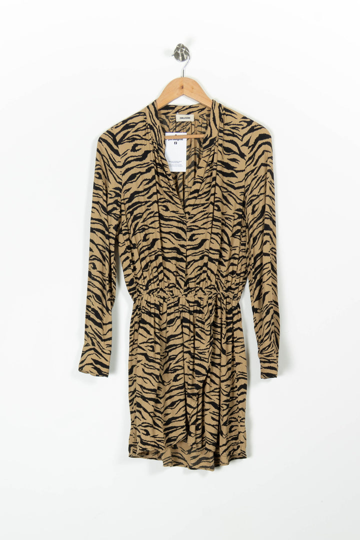 Robe Courte Beige et Noire - Taille XS/34 de la marque Zadig&Voltaire | PARAD96544 - Vendu par Paradigme - Image 2