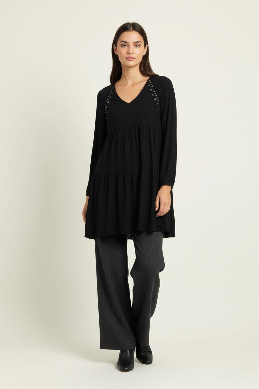 Robe Midi Noire - Taille S/36 de la marque IKKS | PARAD96547 - Vendu par Paradigme - Image 1