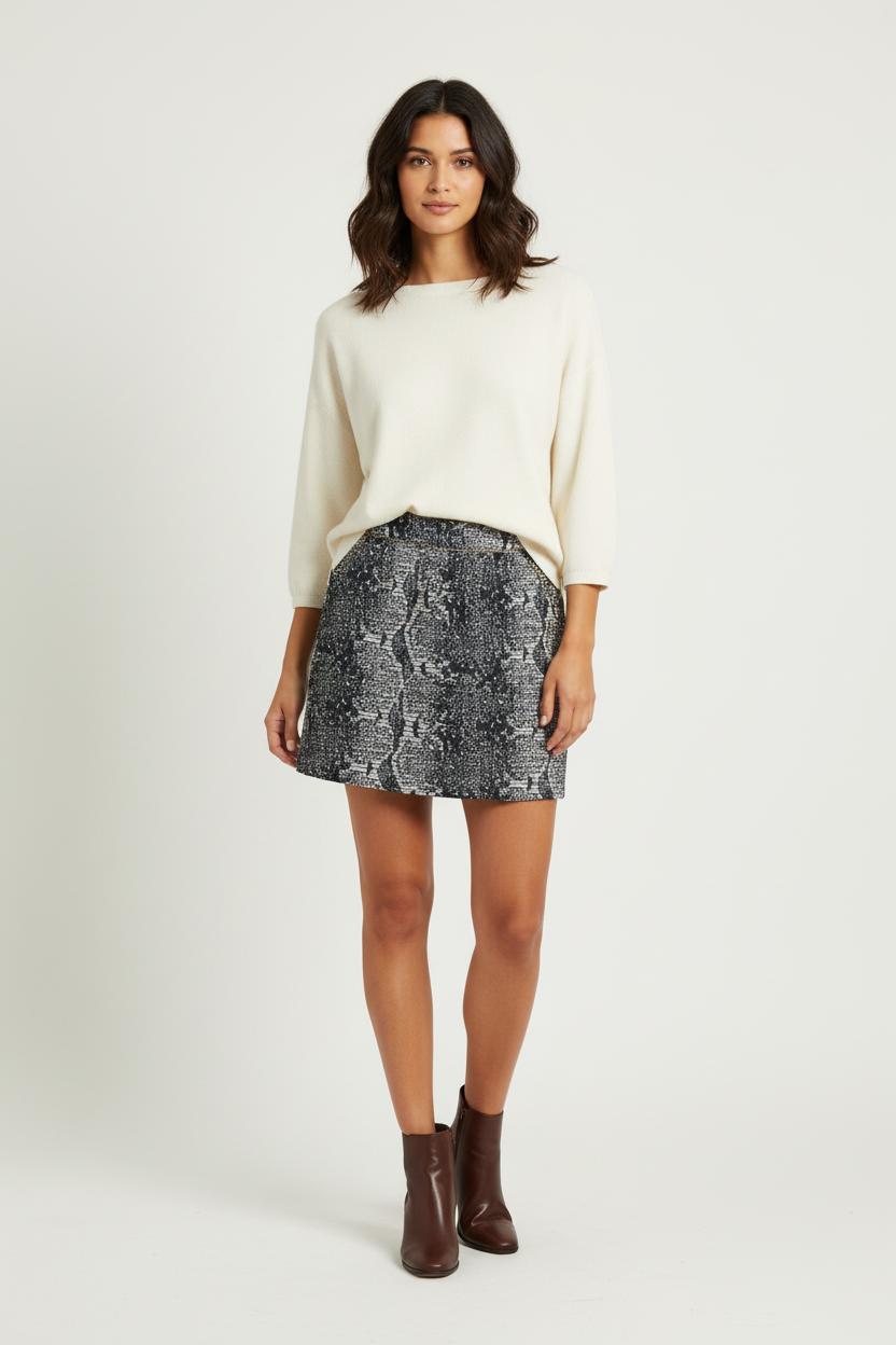 Jupe Courte Bleue et Blanche - Taille S/36 de la marque Grace & Mila | PARAD96558 - Vendu par Paradigme - Image 1