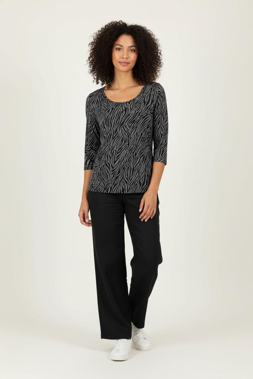 Tunique Grise et Noire - Taille L/40 de la marque Caroll | PARAD96564 - Vendu par Paradigme - Image 1