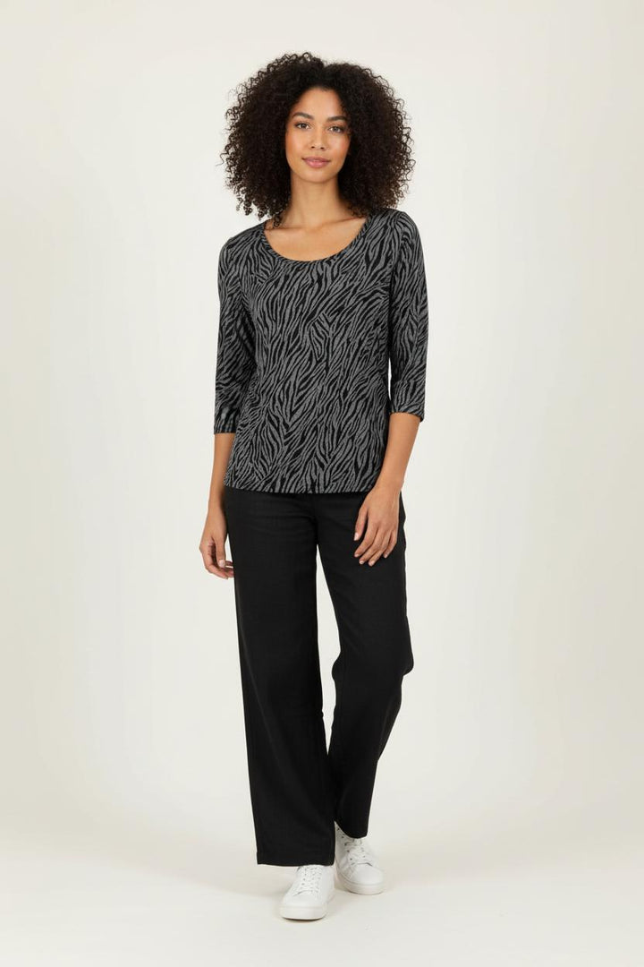 Tunique Grise et Noire - Taille L/40 de la marque Caroll | PARAD96564 - Vendu par Paradigme - Image 1