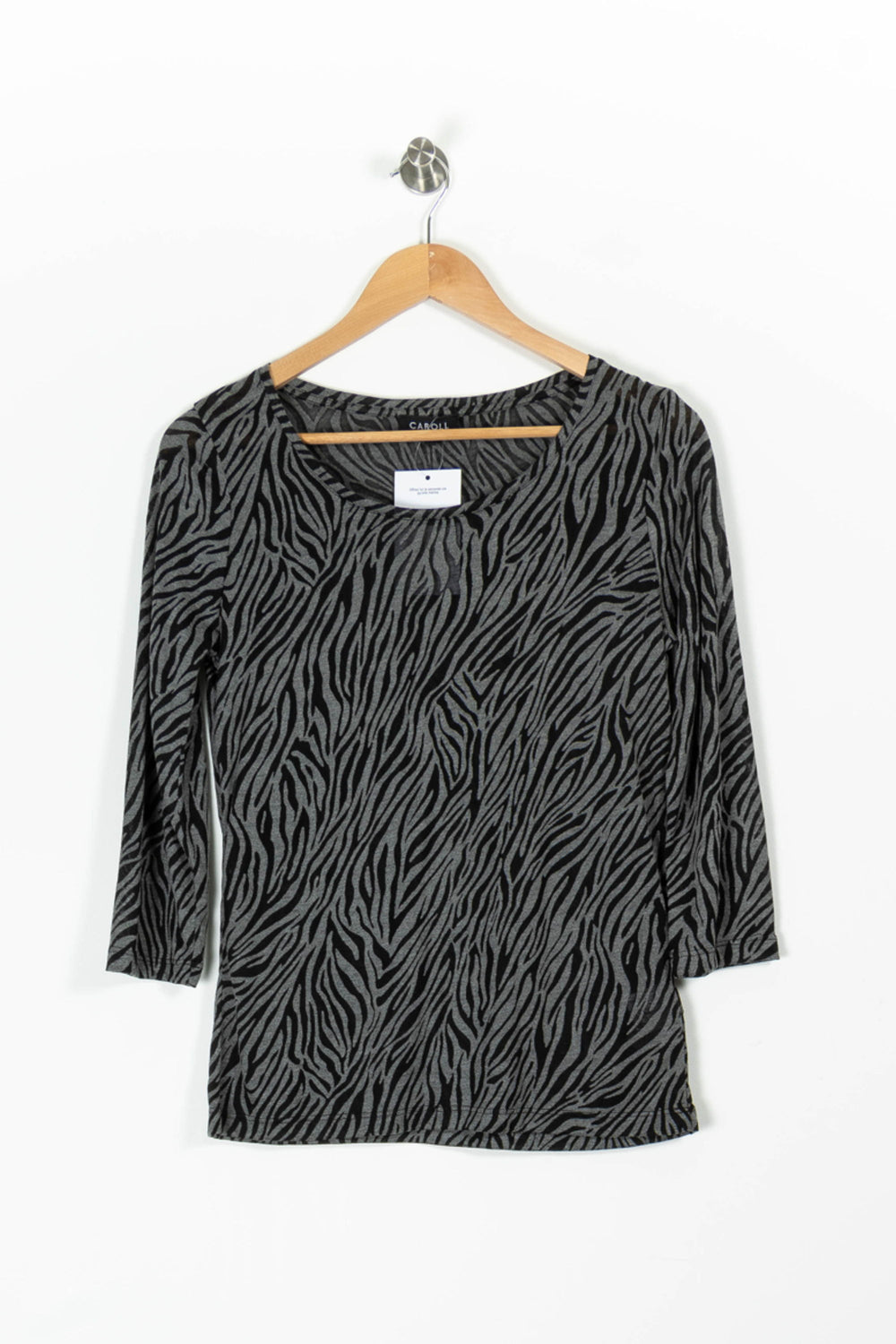 Tunique Grise et Noire - Taille L/40 de la marque Caroll | PARAD96564 - Vendu par Paradigme - Image 2