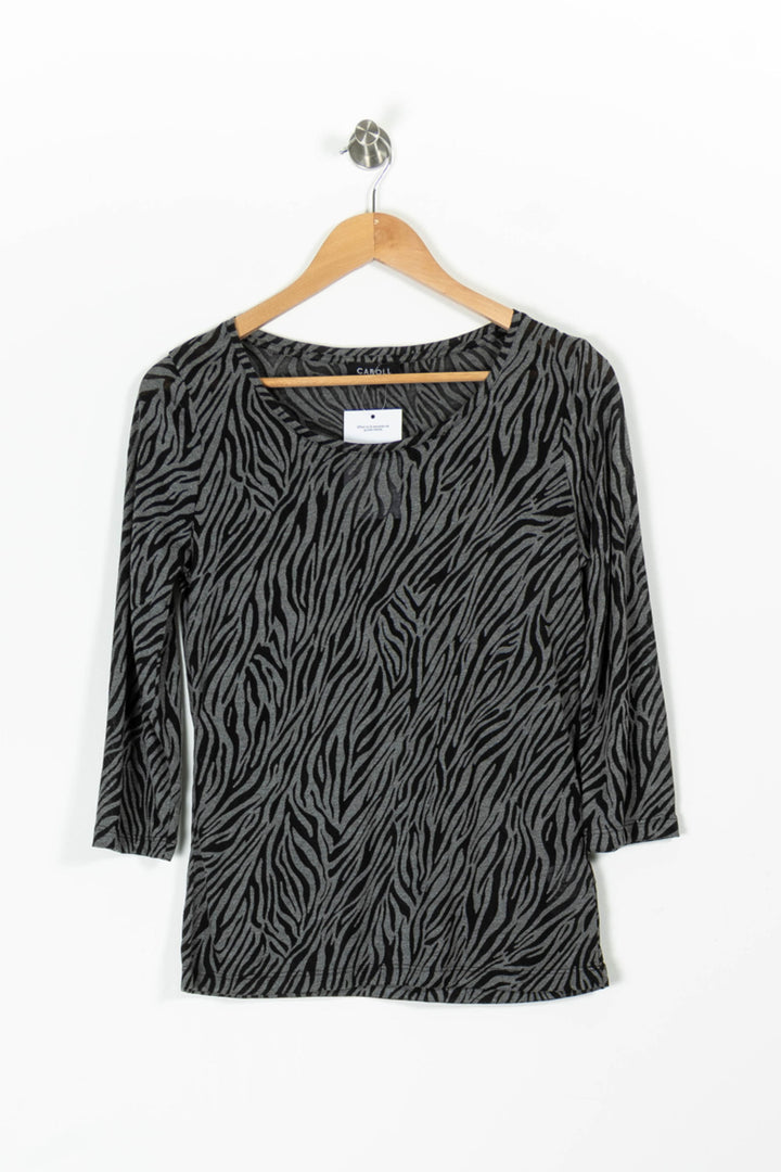 Tunique Grise et Noire - Taille L/40 de la marque Caroll | PARAD96564 - Vendu par Paradigme - Image 2