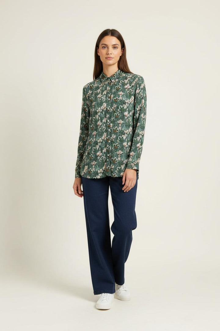 Chemise Verte et Blanche - Taille XL/42 de la marque Caroll | PARAD96569 - Vendu par Paradigme - Image 1