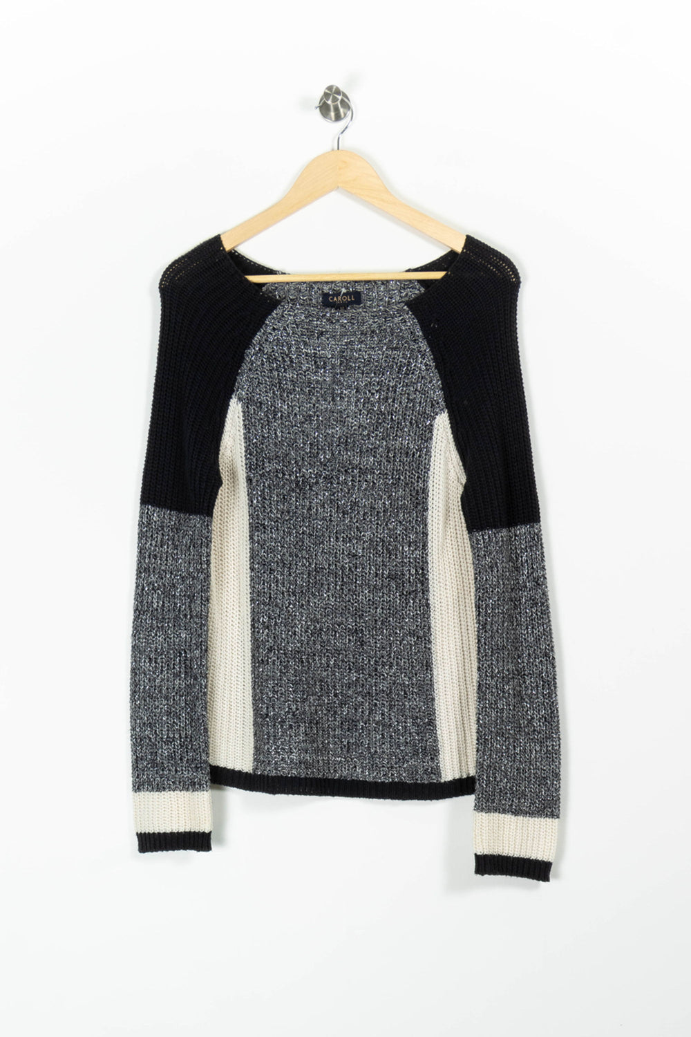 Pull Bleu et Écru - Taille M/38 de la marque Caroll | PARAD96570 - Vendu par Paradigme - Image 2