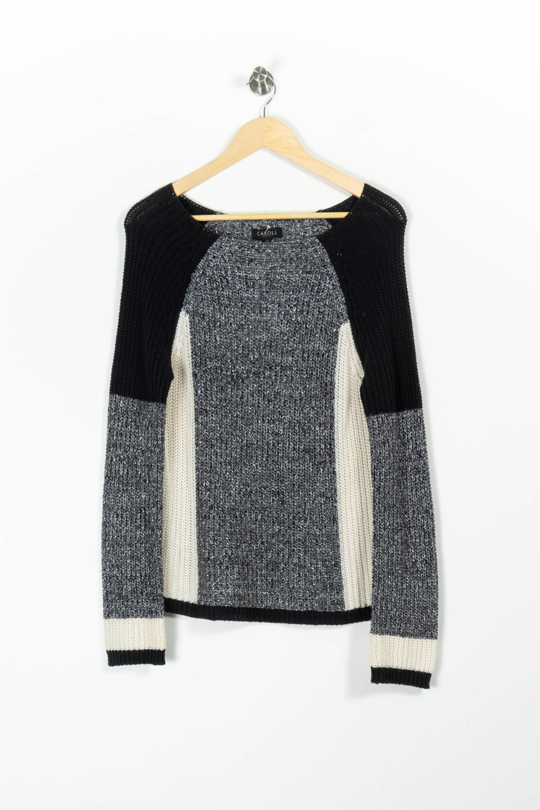 Pull Bleu et Écru - Taille M/38 de la marque Caroll | PARAD96570 - Vendu par Paradigme - Image 2