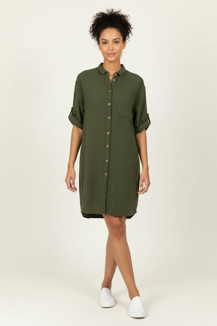Robe Chemise Verte - Taille S/36 de la marque Sézane | PARAD96574 - Vendu par Paradigme - Image 1