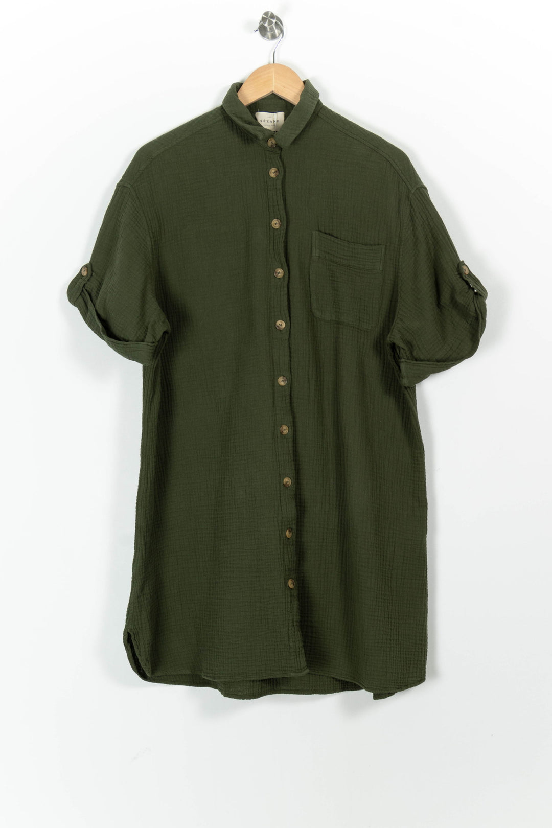 Robe Chemise Verte - Taille S/36 de la marque Sézane | PARAD96574 - Vendu par Paradigme - Image 2