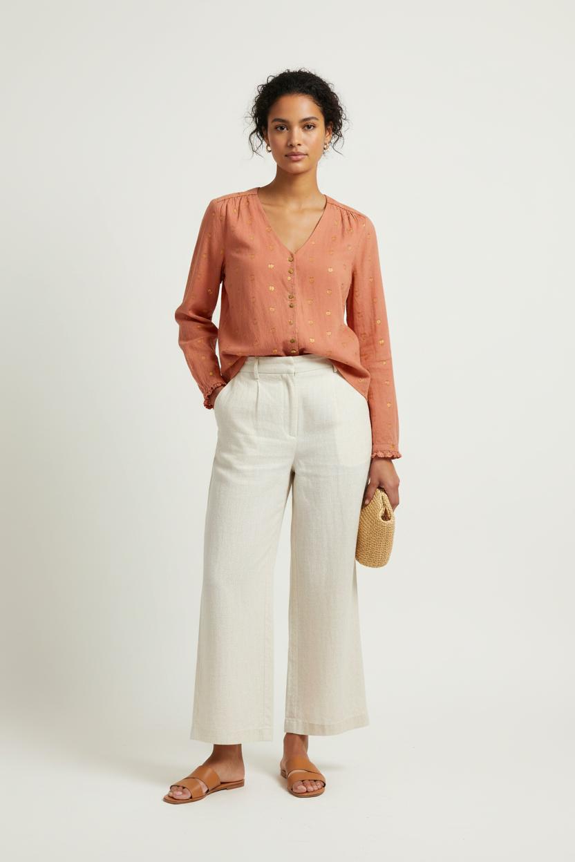 Blouse Orange et Doré - Taille M/38 de la marque Karl Marc John | PARAD96583 - Vendu par Paradigme - Image 1