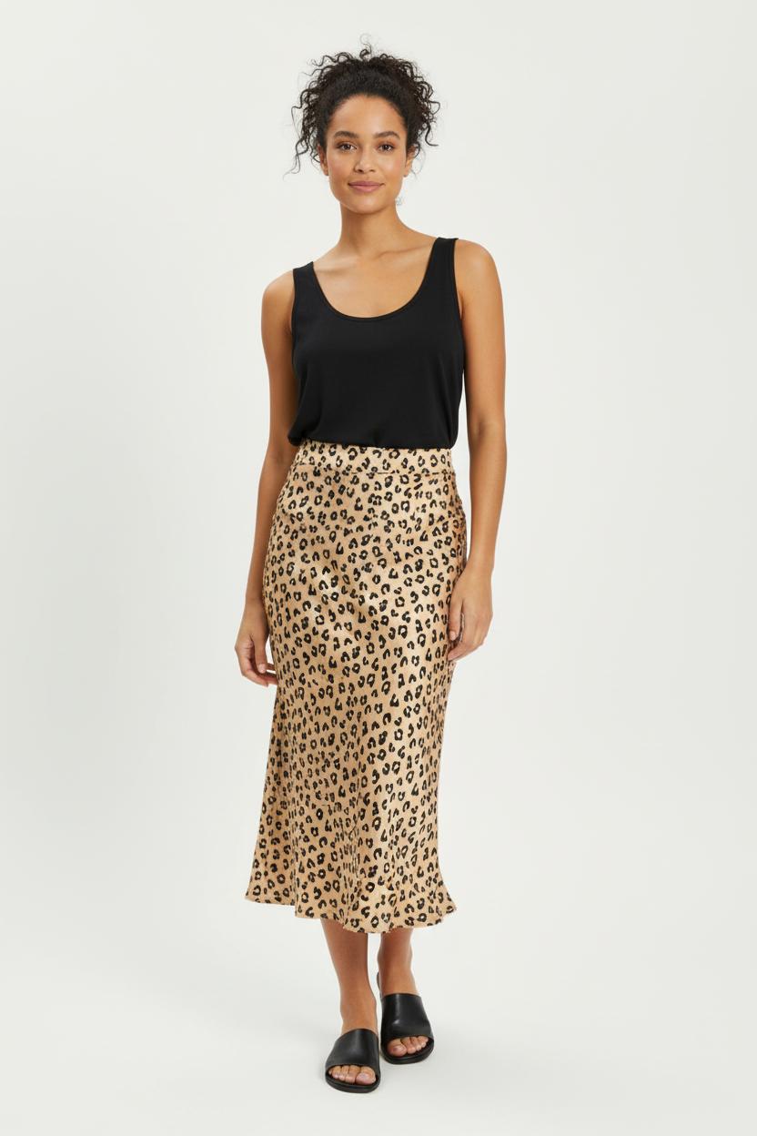 Jupe Midi Beige et Noire - Taille L/40 de la marque Sézane | PARAD96586 - Vendu par Paradigme - Image 1
