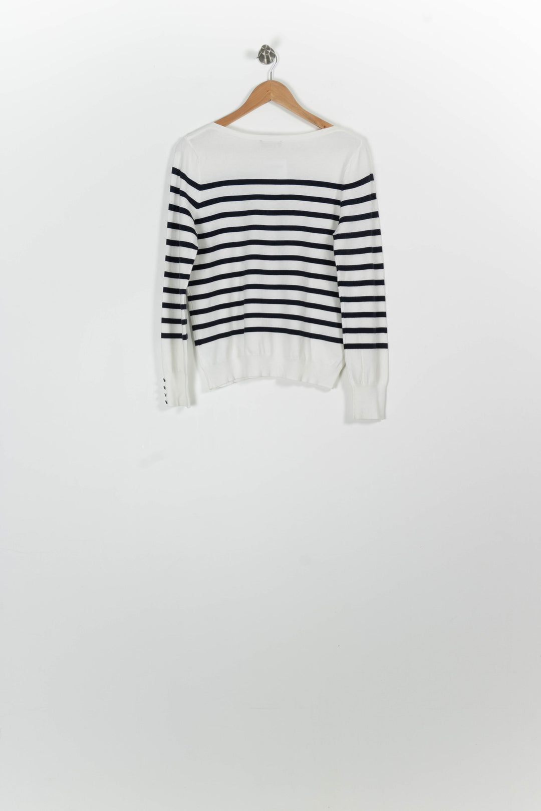 Pull Blanc et Bleu Marine - Taille L/40 de la marque Caroll | PARAD96601 - Vendu par Paradigme - Image 4