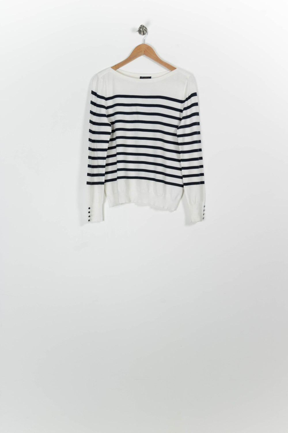 Pull Blanc et Bleu Marine - Taille L/40 de la marque Caroll | PARAD96601 - Vendu par Paradigme - Image 2