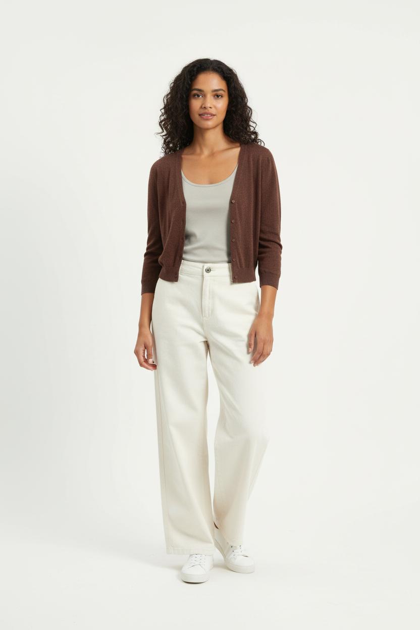 Cardigan Marron - Taille L/40 de la marque Caroll | PARAD96609 - Vendu par Paradigme - Image 1