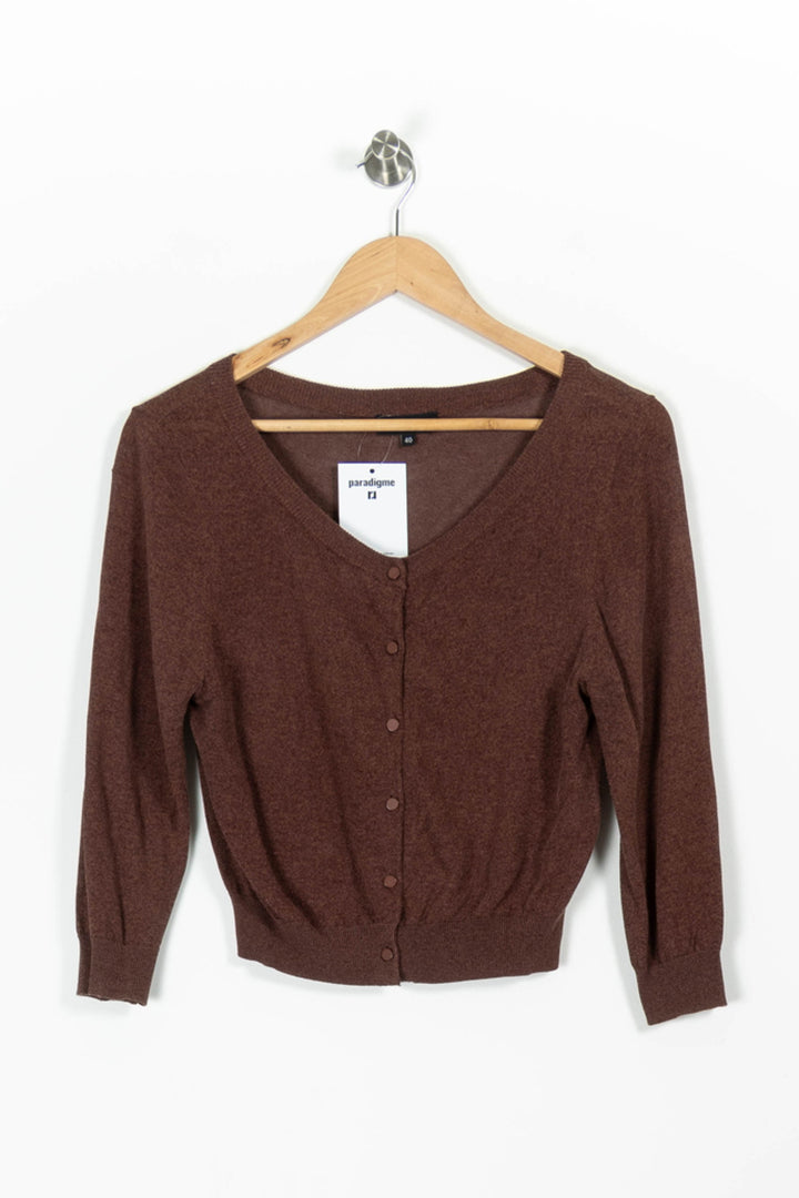 Cardigan Marron - Taille L/40 de la marque Caroll | PARAD96609 - Vendu par Paradigme - Image 2