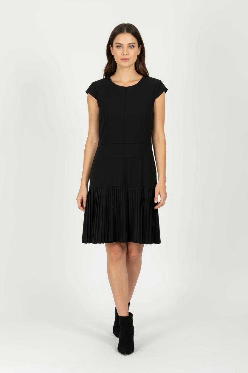 Robe Plissée Noire - Taille L/40 de la marque Caroll | PARAD96610 - Vendu par Paradigme - Image 1