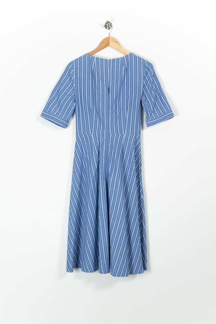 Robe Midi Bleue et Blanche - Taille M/38 de la marque Caroll | PARAD96611 - Vendu par Paradigme - Image 4