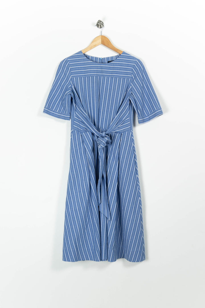 Robe Midi Bleue et Blanche - Taille M/38 de la marque Caroll | PARAD96611 - Vendu par Paradigme - Image 2