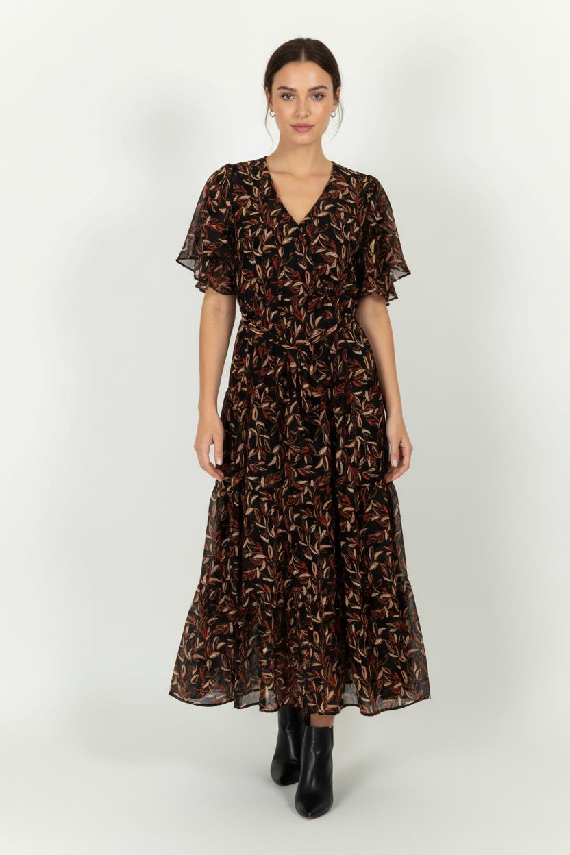 Robe Longue Marron et Noire - Taille M/38 de la marque Grace & Mila | PARAD96617 - Vendu par Paradigme - Image 1