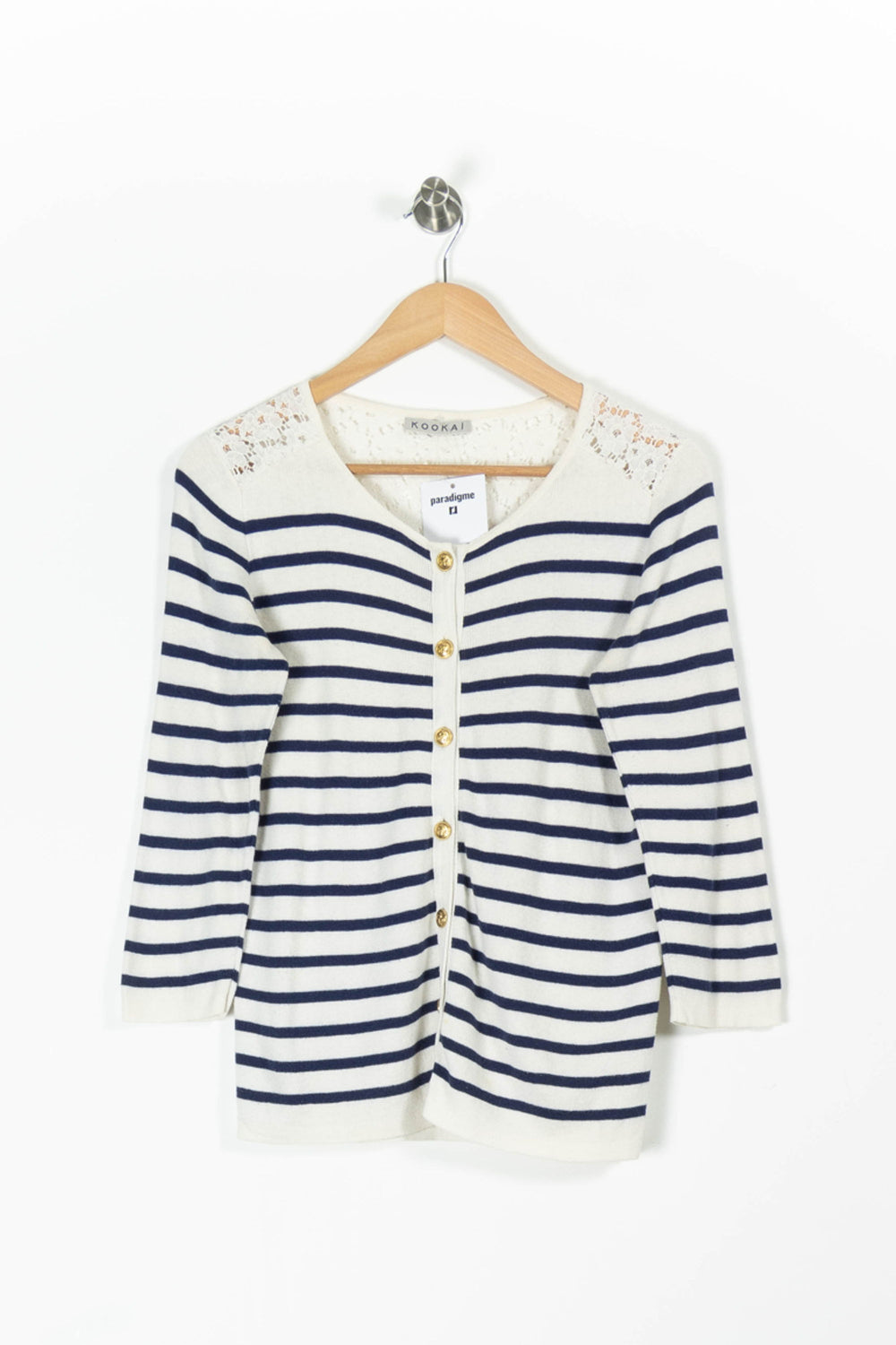 Gilet Bleu et Blanc - Taille S/36 de la marque Kookai | PARAD96631 - Vendu par Paradigme - Image 2