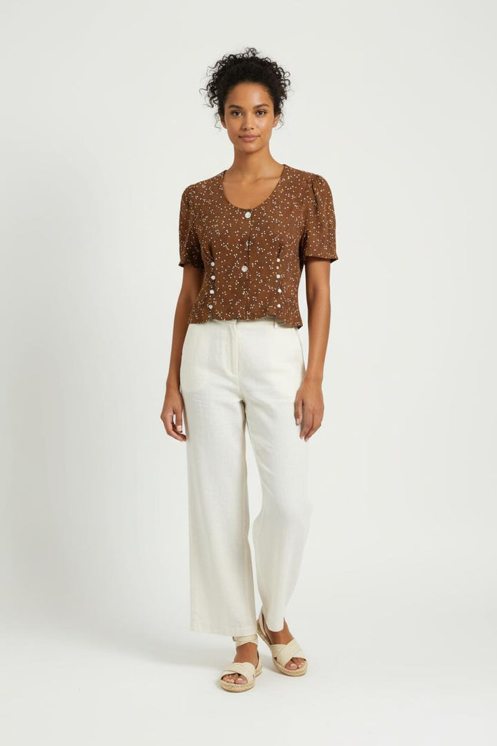 Blouse Marron et Blanche - Taille M/38 de la marque Rouje | PARAD96634 - Vendu par Paradigme - Image 1