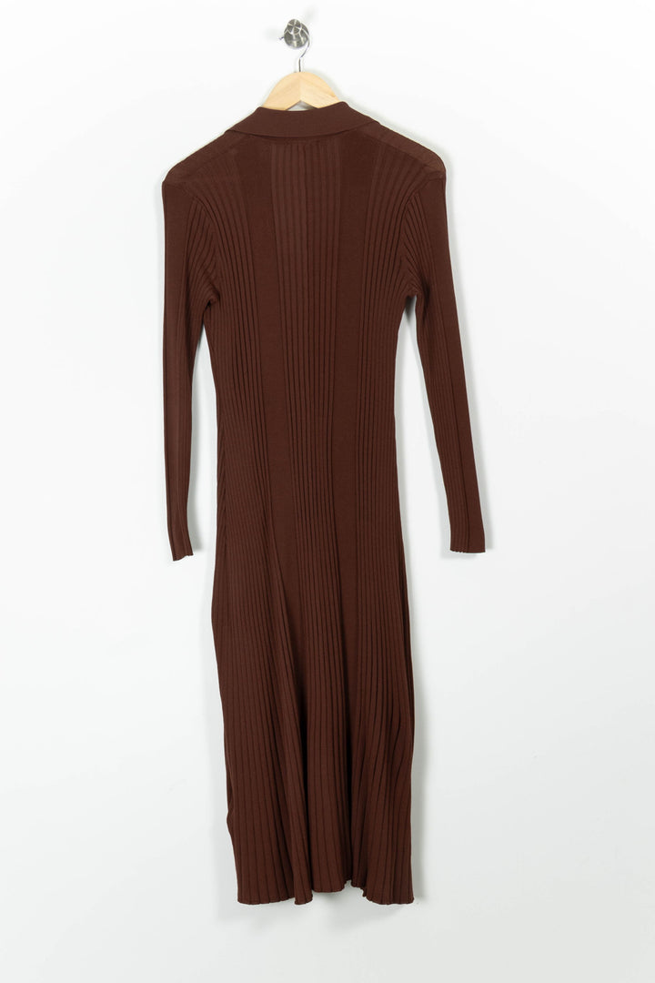 Robe Chemise Marron - Taille L/40 de la marque Sandro | PARAD96648 - Vendu par Paradigme - Image 4