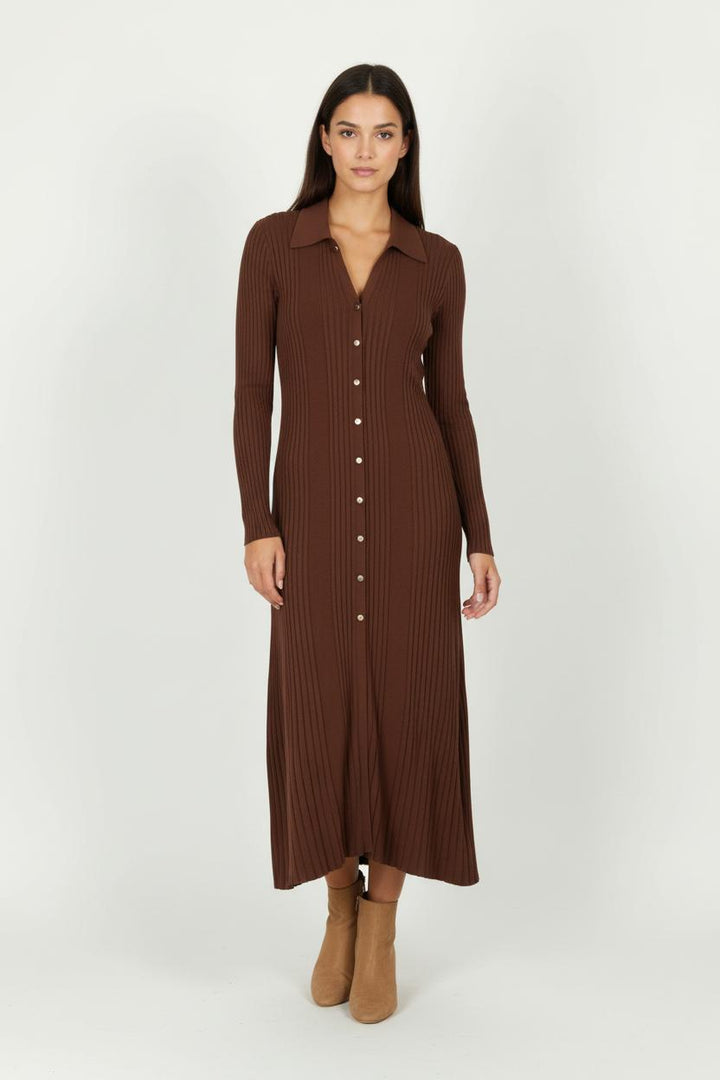 Robe Chemise Marron - Taille L/40 de la marque Sandro | PARAD96648 - Vendu par Paradigme - Image 1