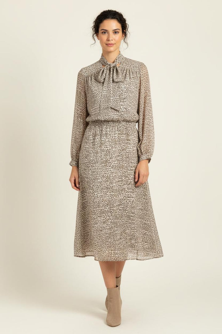 Robe Midi Beige et Marron - Taille XS/34 de la marque Diega | PARAD96656 - Vendu par Paradigme - Image 1
