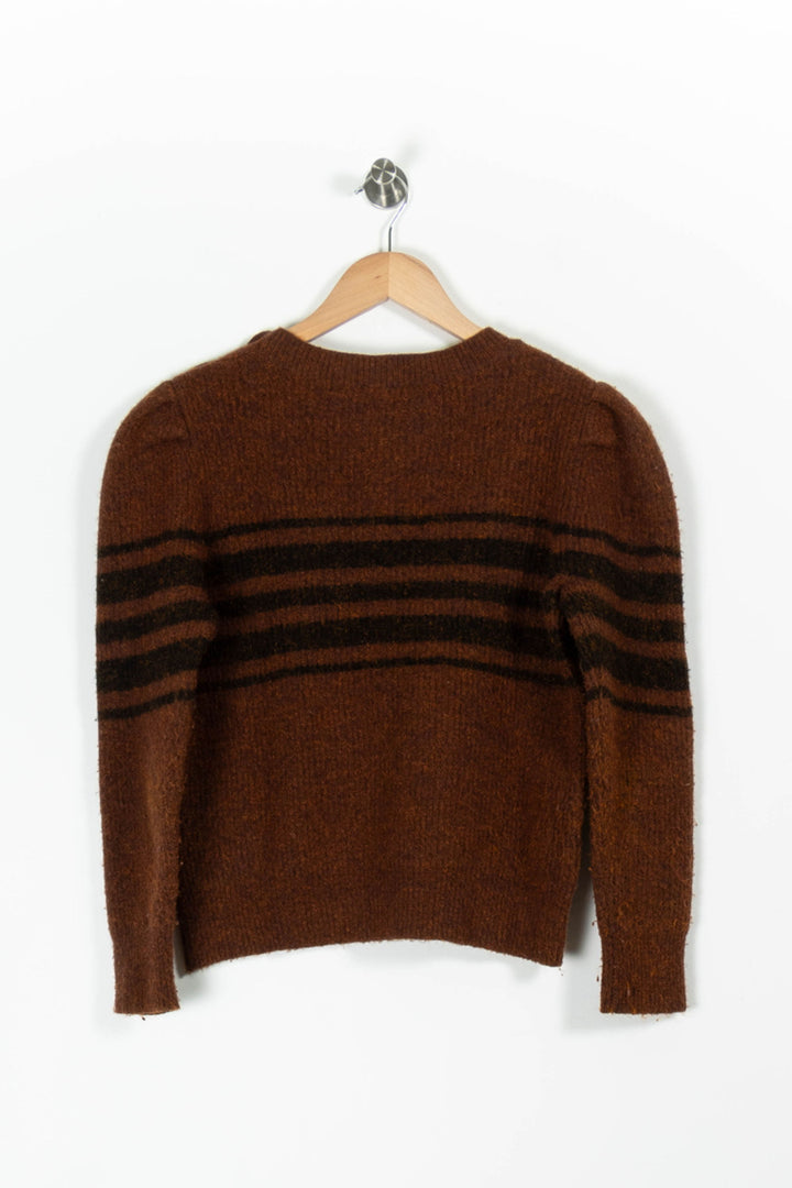 Pull Marron et Noir - Taille S/36 de la marque Caroll | PARAD96658 - Vendu par Paradigme - Image 4