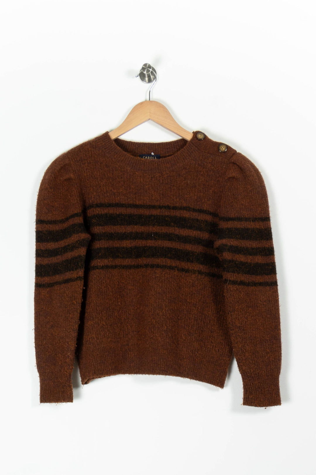 Pull Marron et Noir - Taille S/36 de la marque Caroll | PARAD96658 - Vendu par Paradigme - Image 2