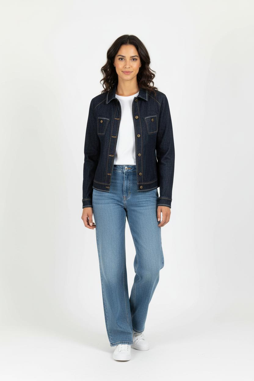 Veste en Jean Bleue - Taille S/36 de la marque Paule Ka | PARAD96672 - Vendu par Paradigme - Image 1