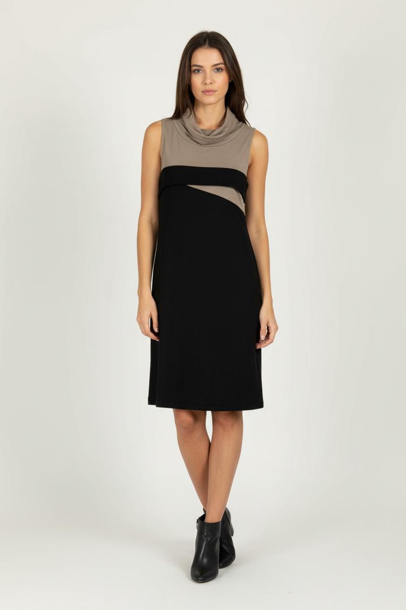 Robe Noire et Beige - Taille S/36 de la marque La Fée Maraboutée | PARAD96676 - Vendu par Paradigme - Image 1