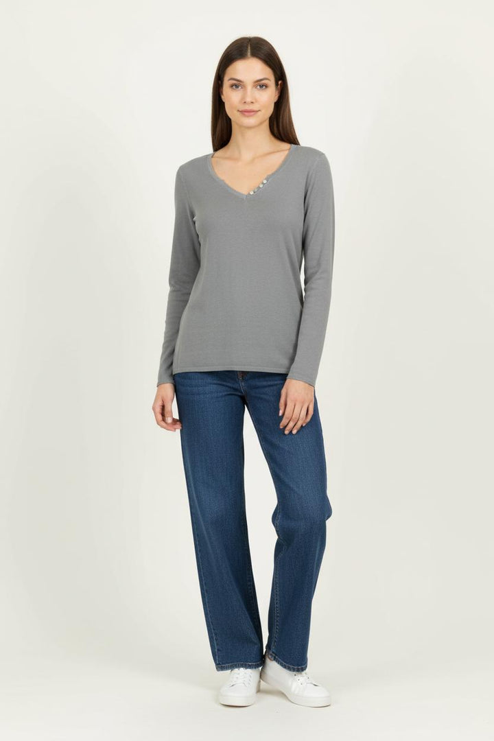 Pull Gris - Taille M/38 de la marque Sud express | PARAD96681 - Vendu par Paradigme - Image 1