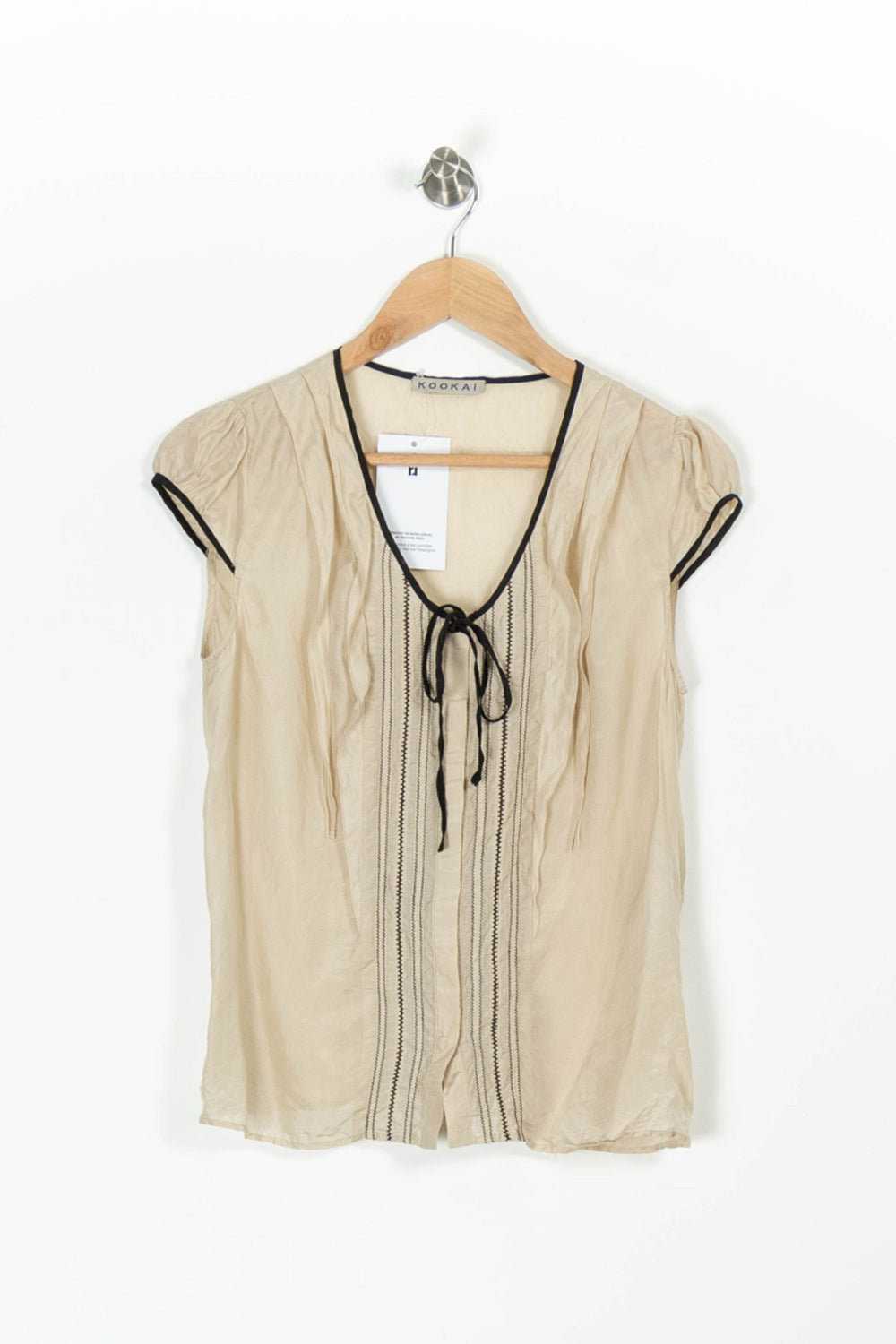 Blouse Beige et Noire - Taille S/36 de la marque Kookai | PARAD96684 - Vendu par Paradigme - Image 2