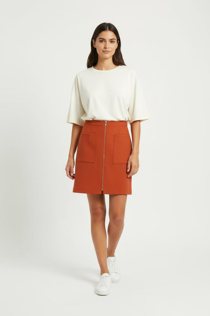 Jupe Trapèze Orange - Taille S/36 de la marque Caroll | PARAD96693 - Vendu par Paradigme - Image 1