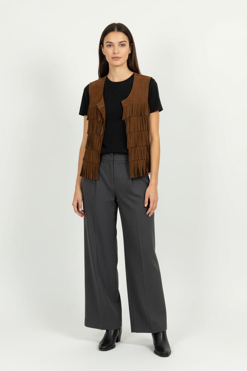 Gilet Sans Manches Marron - Taille L/40 de la marque Caroll | PARAD96697 - Vendu par Paradigme - Image 1