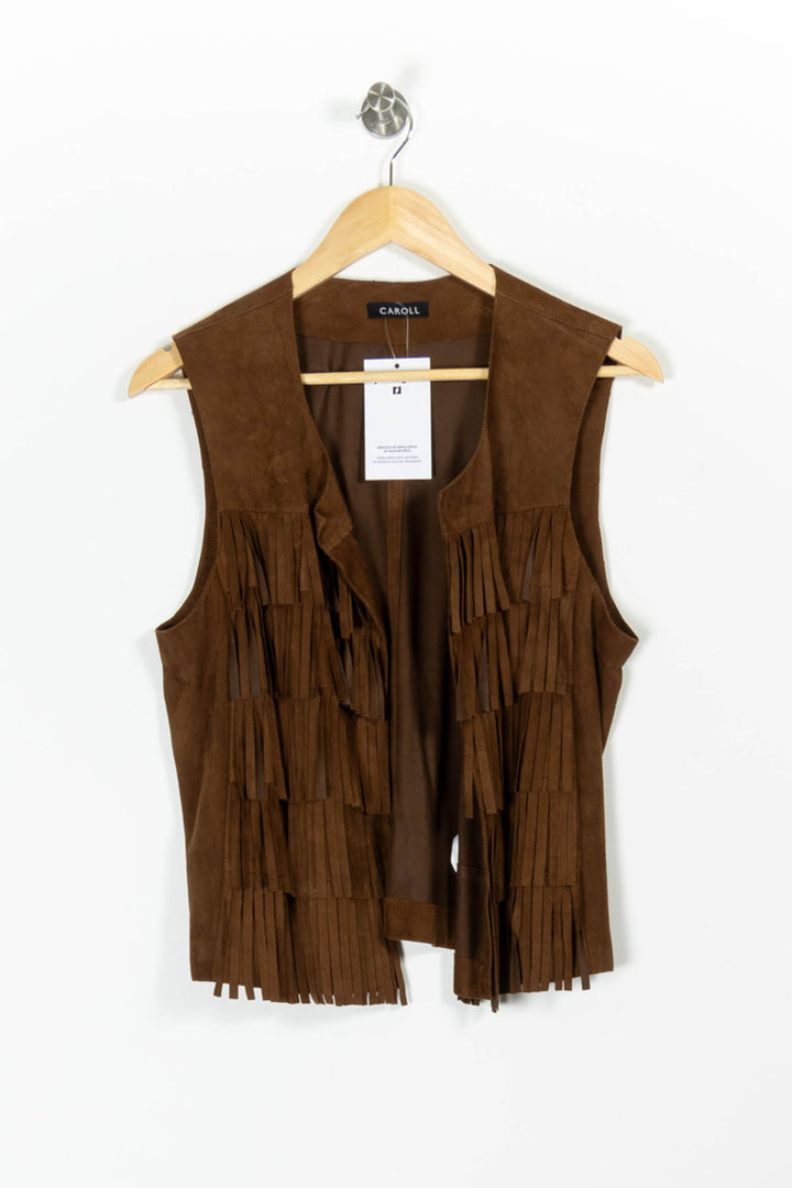 Gilet Sans Manches Marron - Taille L/40 de la marque Caroll | PARAD96697 - Vendu par Paradigme - Image 2