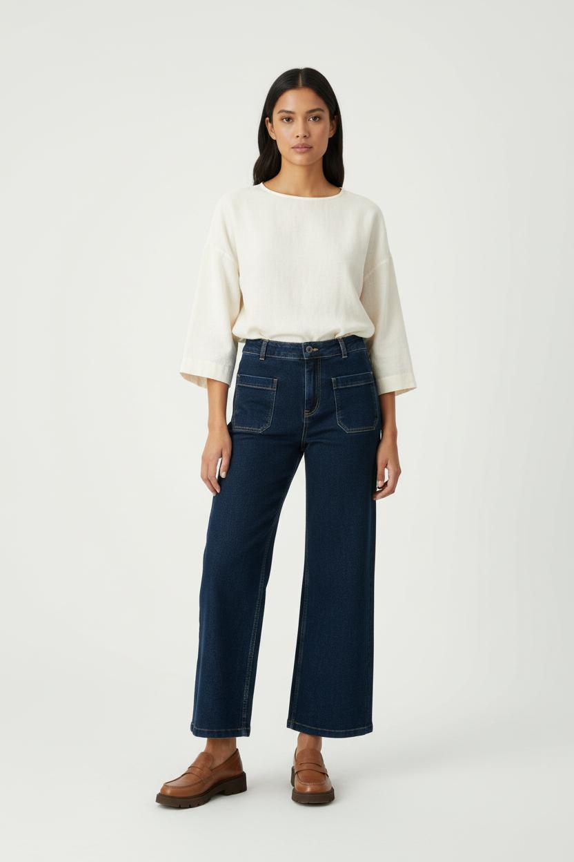 Jean Large Bleu - Taille M/38 de la marque La Fée Maraboutée | PARAD96698 - Vendu par Paradigme - Image 1