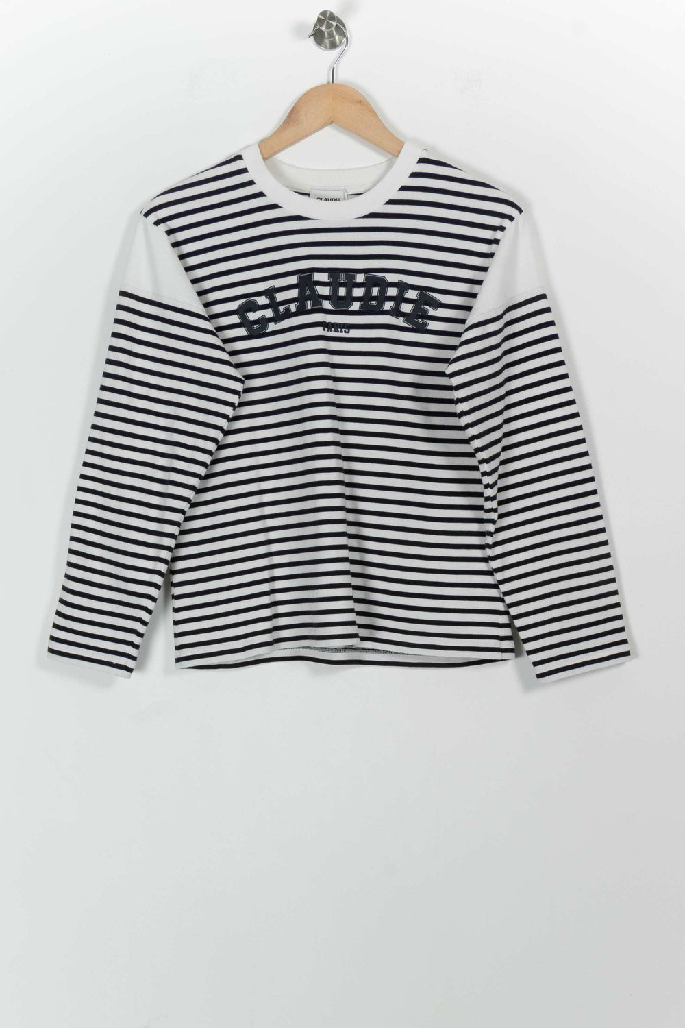 Marinière Blanche et Noire - Taille L/40 de la marque Claudie Pierlot | PARAD96712 - Vendu par Paradigme - Image 2