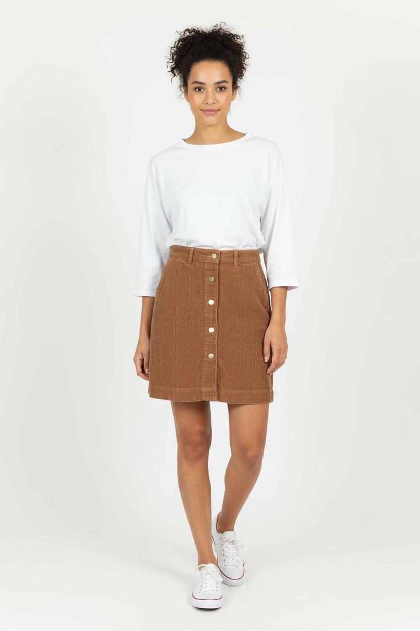 Jupe Boutonnée Marron - Taille S/36 de la marque Caroll | PARAD96718 - Vendu par Paradigme - Image 1