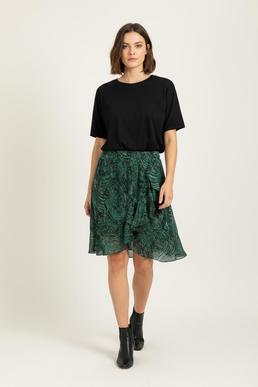 Jupe Plissée Verte et Noire - Taille M/38 de la marque La Fée Maraboutée | PARAD96744 - Vendu par Paradigme - Image 1