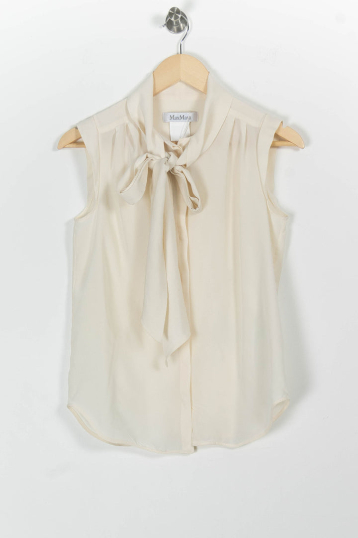 Blouse Blanche - Taille M/38 de la marque Max Mara | PARAD96750 - Vendu par Paradigme - Image 2