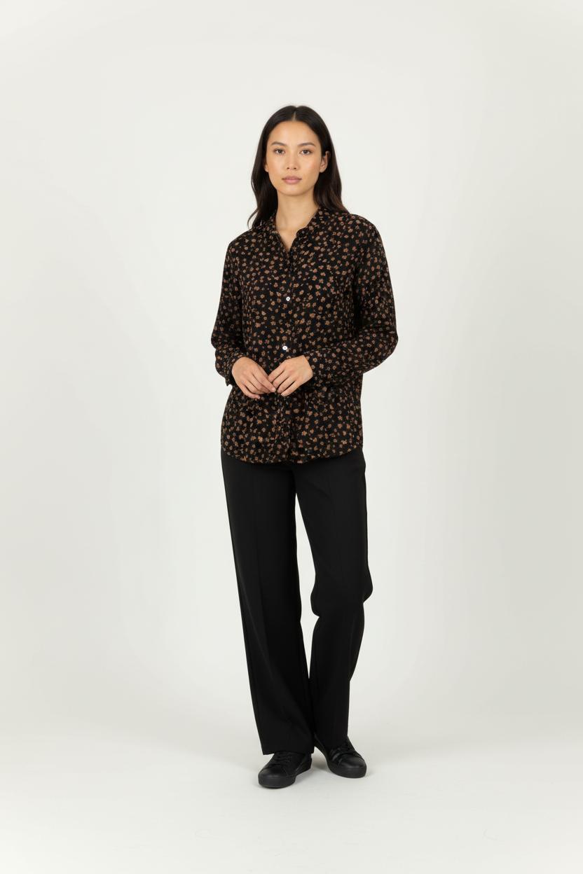 Chemise Noire et Marron - Taille M/38 de la marque Des petits hauts | PARAD96752 - Vendu par Paradigme - Image 1