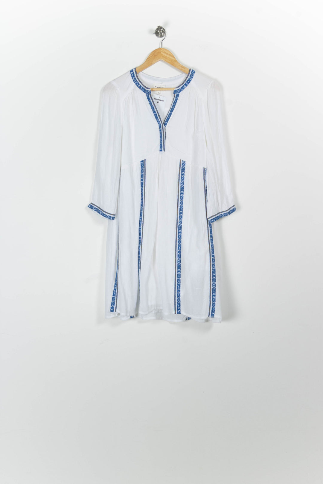 Robe Courte Blanche et Bleue - Taille XL/42 de la marque Maison 123 | PARAD96759 - Vendu par Paradigme - Image 2