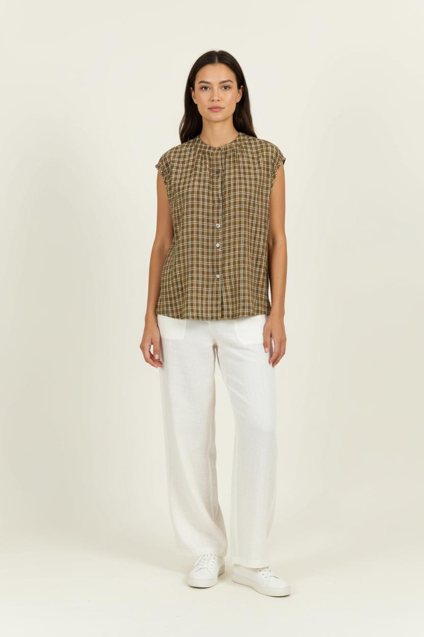 Blouse Caramel et Blanc - Taille M/38 de la marque Soeur | PARAD96760 - Vendu par Paradigme - Image 1