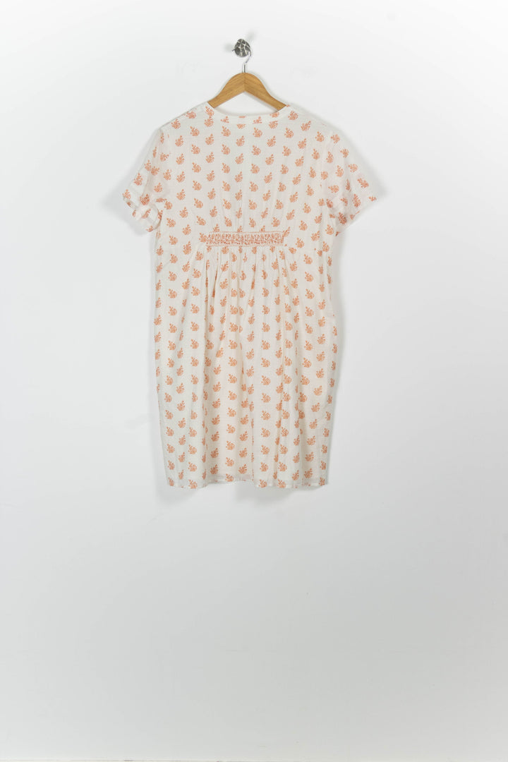Robe Courte Blanche et Orange - Taille XL/42 de la marque Maison 123 | PARAD96764 - Vendu par Paradigme - Image 4