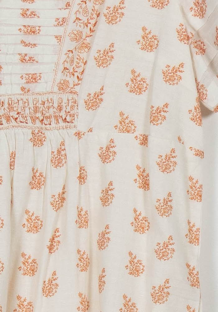 Robe Courte Blanche et Orange - Taille XL/42 de la marque Maison 123 | PARAD96764 - Vendu par Paradigme - Image 3